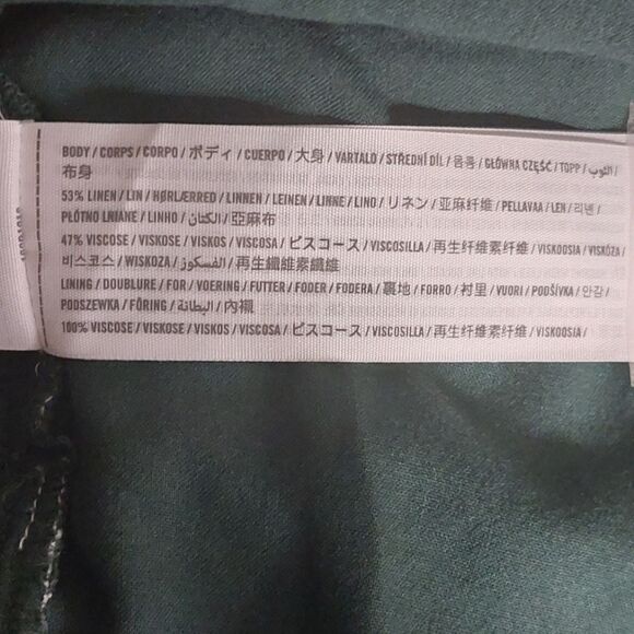 Abercrombie & Fitch Women's Trapeze Linen Viscose Floral Mini Dress Green PM EUC - Picture 11 of 11